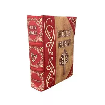 Святая Библия Плюшевая Книга Подушка Мягкие Религиозные Подушки Домашний Декор Игрушка для Снятия Стресса Для Детей Взрослых Духовный Подарок красный