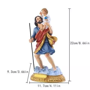 Святой Иосиф с младенцем статуэтка из смолы католические статуэтки раскрашенные вручную религиозные подарки подходят для коллекции декора