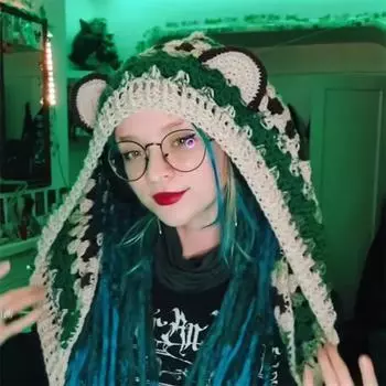 Связанная вручную забавная персонализированная шапка-пуловер для взрослых с ледяной полоской, лыжная маска для взрослых Adult 57-59cm