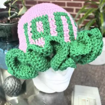 Связанная вручную забавная персонализированная шапка-пуловер для взрослых с ледяной полоской, лыжная маска для взрослых adult 57-59cm