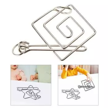 Связанные металлические кольца IQ Brain Teaser Puzzle Fidgets Toy Unlocked Links Сенсорная образовательная игрушка для взрослых и детей Игра для развития интеллекта B