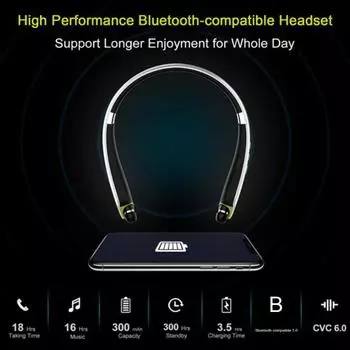 SX-990 Наушники с сабвуфером, подвесные наушники-вкладыши, складные Bluetooth-совместимые беспроводные наушники со звуком HiFi 5.0 белый