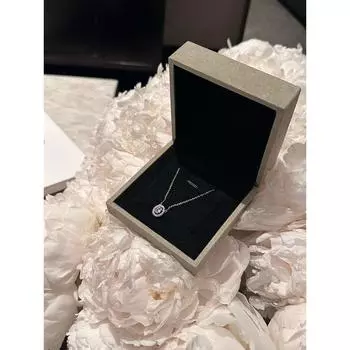 SX Shanxi 5A Zircon Full Diamond Shiny Oval Necklace for Women Classy Light Luxury Minority Korean Simple Clavicle Chain Jewelry Silver M