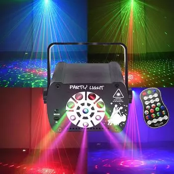 SXMolb Party Light DJ Disco 120 Patterns Projector Effect Stage Strobe Light Party DJ Stage Birthday Wedding Light, Equipment, Lighting, (WT01)