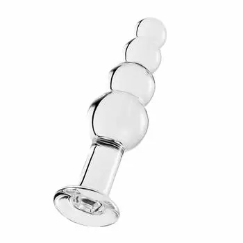 SXOVO Glass Beads Anal Plug Transparent Anal Plug Prostate Stimulation Anal Masturbation Anal Plug Unisex G-Spot