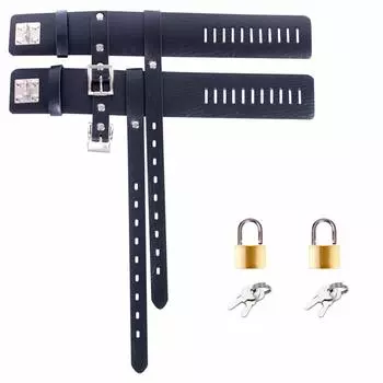 SXOVO Высокий каблук Ремешок с замком Оковы Ограничения Регулируемые Фетиш SM Ограничения Товары (черный)