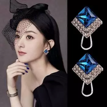 Sy2022321 Ювелирные изделия из настоящего австрийского хрусталя с посеребренным покрытием, синие современные женские серьги-гвоздики 2022 Y2k, ювелирные изделия, подарок на день матери