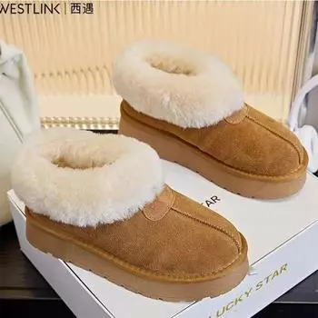 SyfIyno New Women s Winter Boots Brand Genuine Leather Fashion Comfortable Warm Women S Snow Boots 35 коричневый