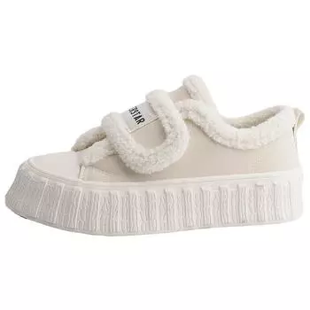 SyfIyno Новые зимние женские дышащие теплые кроссовки белые черные шерстяные туфли кроссовки повседневные беговые туфли на платформе Y2K Lolita Shell 35 белый