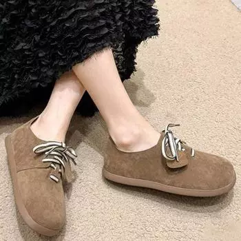 SyfIyno весна-осень, замшевые туфли-броги с круглым носком, женские, на толстой подошве, со шнуровкой, универсальные повседневные туфли, женская обувь на плоской подошве, обувь для отдыха 35 бежевый