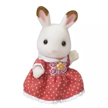 Sylvanian Families Кукольная Кроличья Семья Шоколадный Кролик ST Mark Сертификация Возраст Игрушка Кукольный Дом Sylvanian Families EPOCH [Шоколадная Девочка] U-64 3+ красный
