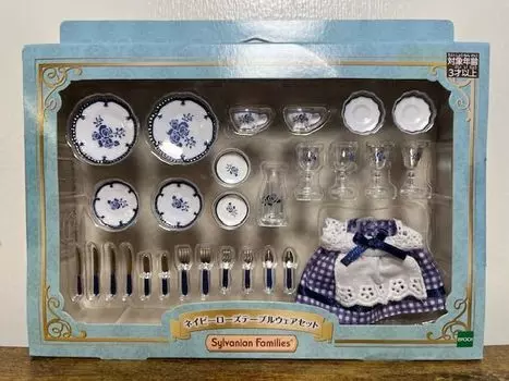 Sylvanian Families Navy Rose набор столовой посуды одежда тарелка столовые приборы чашка блюдце бокал для вина стеклянный нож вилка ложка графин оригинальный