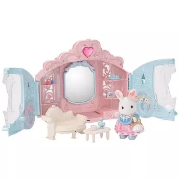Sylvanian Families Парикмахерская Карета Стильная Комната Fu19 ST Mark Сертификация Возраст Игрушка Кукольный Домик Sylvanian Families EPOCH [Набор Блесток] 3+ розовый