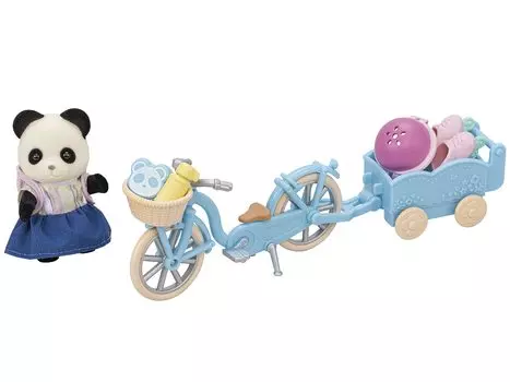 Sylvanian Families Set Cycling ST Mark Certification For Ages 3 and Up Toy Dollhouse Sylvanian Families EPOCH Doll/Furniture [Runrun Set-Panda Girl-]