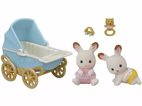 Sylvanian Families Set Rabbit ST Mark Certification Для детей от 3 лет и старше Игрушечный кукольный домик Sylvanian Families EPOCH Кукла/Мебель [Шоколадные близнецы/Мебель