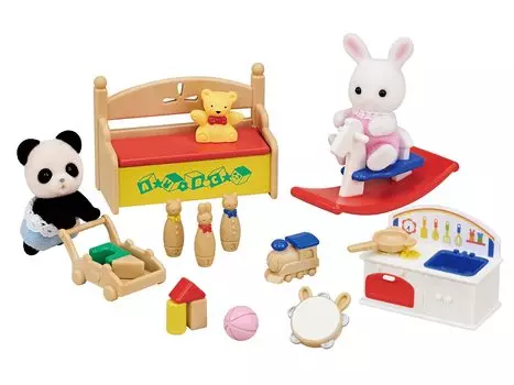 Sylvanian Families Set Set Rabbit and Baby ST Mark Certification For Ages 3 and Up Toy Dollhouse Sylvanian Families EPOCH Doll/Furniture [Toy -White