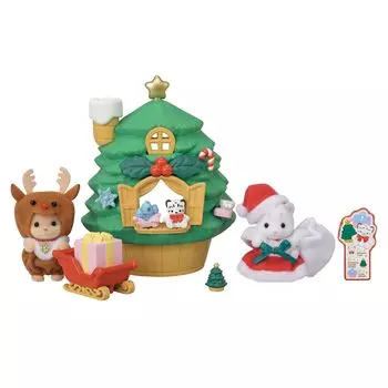 Sylvanian Families Сезонная рождественская елка Сертификация ST Mark Для детей от 3 лет и старше Игрушечный кукольный домик Sylvanian Families EPOCH [Домик для малыша Санты] SE-214