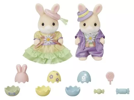 Sylvanian Families Сезонный кролик Пасхальная пара Se209 ST Mark Сертификация Для детей от 3 лет Игрушечный кукольный домик Sylvanian Families EPOCH [Набор Маргарет]