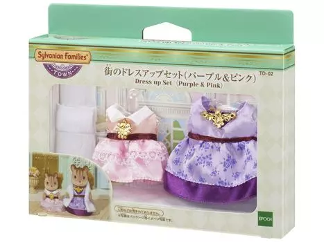 Sylvanian Families Town Dress Up Set ST Mark Сертификация для детей от 3 лет и старше Игрушечный кукольный домик Sylvanian Families EPOCH [Town (Фиолетовый и розовый)] ТД-02