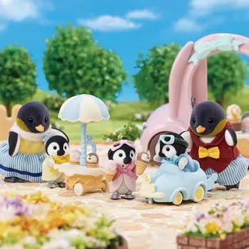[Sylvanian]Розовое мороженое Бен и Семейный набор пингвинов
