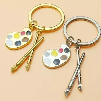 Symplectic Palette Art Keychain Art Course Palette Key Ring Brush Key Chain School Bag Pendant B