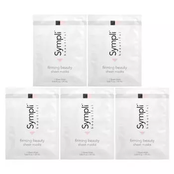 Sympli Beautiful, Firming Beauty Sheet Mask, 5 sheet masks, 25 ml (0.85 fl oz) each