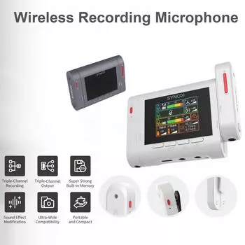 SYNCO G3 2,4G Беспроводная микрофонная система с двухканальным приемником + 2 передатчика Clipon белый