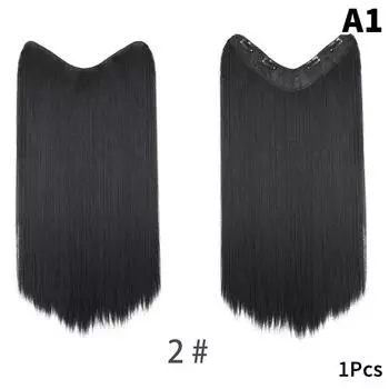 Synthetic Long Straight Hair V-Shaped 4 Clip In Hair Extensions One-Piece Type For Women Hair Accessories