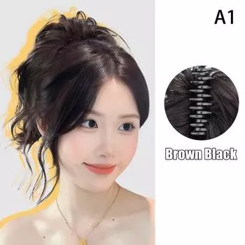 Synthetic Messy Hair Bun Wig Clip Curly Elastic Hairpieces Chignon Hair Extensions Hair Pieces For Women Daily Wear черный коричневый