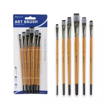 Synthetic Nylon Hair Acrylic Oil Brushes Wooden Handle Art Paint Brushes Art Supplies Gouache A