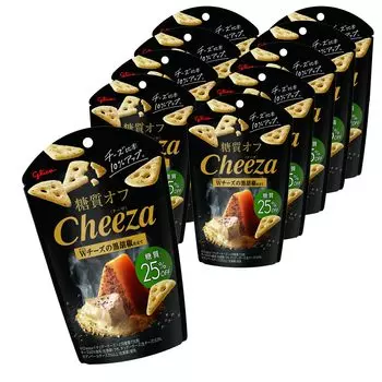 Сыр Ezaki Glico Low Carb Cheese с черными закусками Delicacy Low Carb 36 г x 10 пакетиков (Двойной перец)