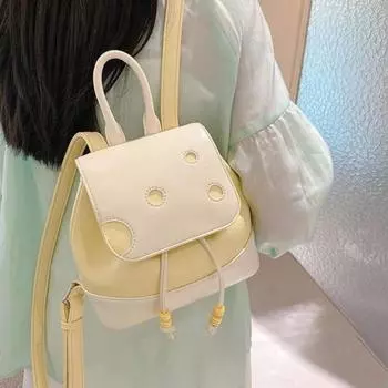 Сырный рюкзак Милый рюкзак Летний рюкзак для поездок на работу и обратно Модный рюкзак бежевый