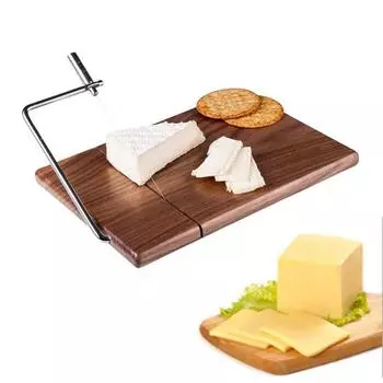 Сырорезка Доска для нарезки блочного сыра Легкая нарезка Деревянная твердая полумягкая сырная ломтерезка для масла, колбасы, ветчины, билтонга, вяленого мяса