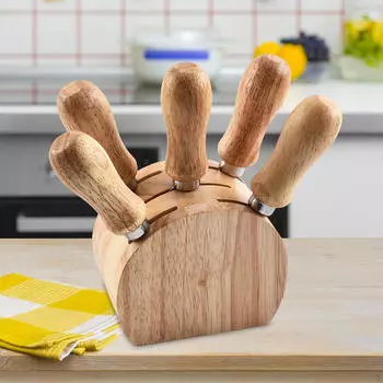 Сырорезка из нержавеющей стали с дубовой ручкой и ножом-распределителем