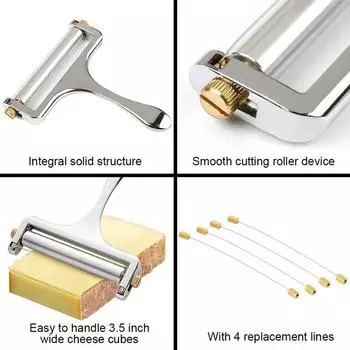 Сырорезки с регулируемой толщиной, тяжелые сырорезки с проволокой для мягкого полутвердого сыра, масла, 1-4 режущие проволоки в комплекте