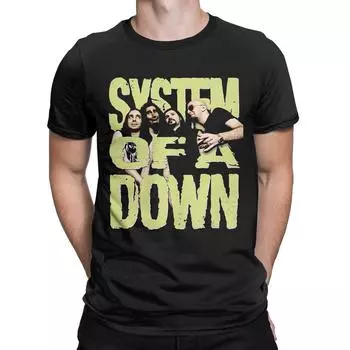 System Of A Downs Merch T-Shirt for Men Women metal Awesome 100% Cotton Graphic Printed Clothing S белый