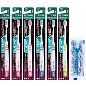 Systema Firm Bristles Ultra Hard, заболевания пародонта, 6 шт., зубная щетка не входит в комплект, тип, компактная, зубная щетка, набор, (Цвет выбран) +