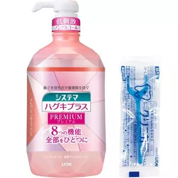 Systema Hugki Plus Premium Dental Rinse Elegant Fruity Mint Жидкая зубная паста 900 мл Нить 1 шт [Квази-лекарство] (Безалкогольный) + Y-образный