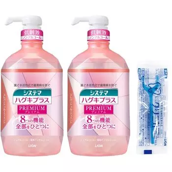 Systema Hugki Plus Premium Dental Rinse Elegant Fruity Mint Жидкая зубная паста 900 мл x 2 Нить 1 шт [Квази-лекарство] (Безалкогольный) + Y-образный