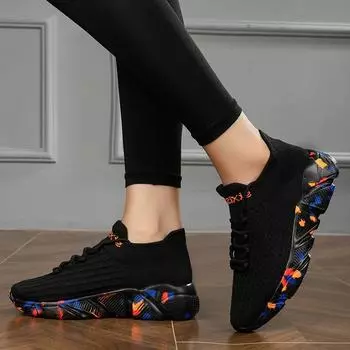 SYTK Summer Men s Breathable Running Shoes Solid Color Striped Socks Shoes Shoe Edge Graffiti Outdoor Leisure Sports Men s Shoes 39