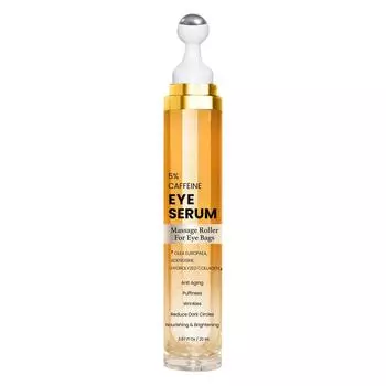 Сыворотка для глаз с 5% кофеина от темных кругов, против старения, отечности и тонких линий, ледяной ролик для отеков и мешков под глазами, уход за кожей вокруг глаз