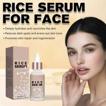 Сыворотка для лица Rice Brightening Serum осветляет тон кожи и уменьшает пигментацию, подходит для сухой, комбинированной, чувствительной кожи, 30 мл One Size белый