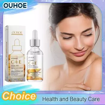 Сыворотка с феруловой кислотой, разглаживающая мелкие морщины, укрепляющая, увлажняющая, осветляющая, сужающая поры, витамин CE, эссенция для лица, питательная, уход за кожей 30ml boxed