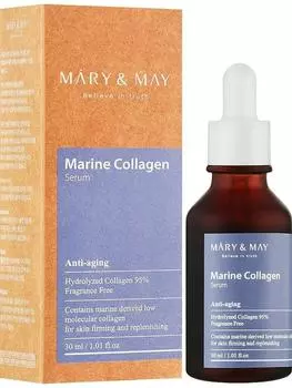 Сыворотка с морским коллагеном Mary&May, антивозрастная, корейская косметика, Kbeauty, пробник