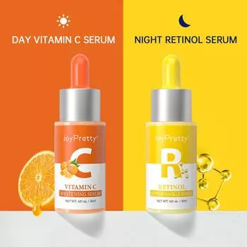 Сыворотка с витамином С и ретинолом для лица, удаление темных пятен, веснушек, против морщин, гиалуроновая кислота, увлажняющая лифтинговая сыворотка для лица, светящаяся сыворотка оранжевый