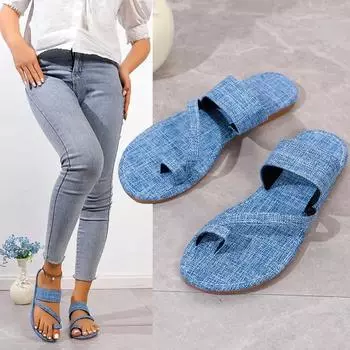 Sz36-43 Горячая Распродажа Женские джинсовые тапочки с открытым носком на плоской подошве с металлическим декором Дизайнерские женские мюли Брендовые подиумные шлепанцы Женские сандалии 36