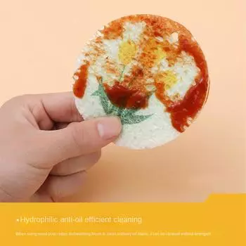 Сжатая хлопковая салфетка для мытья посуды из древесной массы Сжатая впитывающая воду салфетка для мытья посуды Утолщенный хлопок для мытья посуды с рисунком