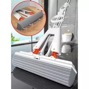 Сжатая самоосушающаяся резиновая хлопковая швабра Hand Free Magic самоочищающаяся плоская швабра многоразовая губка бытовой инструмент для уборки пола