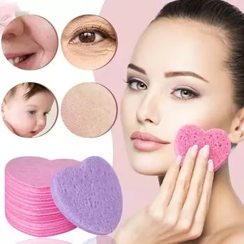Сжатые губки для лица на 10/20/30 штук, очищающая губка для отшелушивающего средства для лица, многоразовые натуральные косметические губки для спа One Size