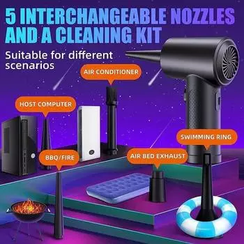 Сжатый воздух Пылесос 51000 об/мин для компьютерной клавиатуры ПК автомобильный очиститель USB зарядка портативный электрический пылеудаляющий беспроводной воздуходув коричневый